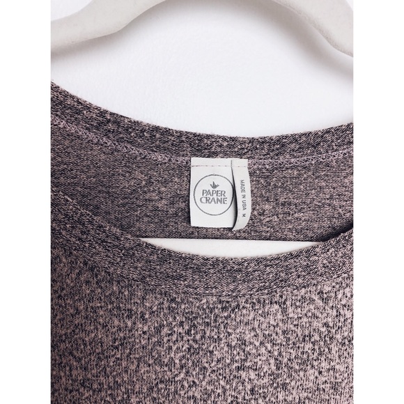 🌻 Paper Crane Pink Mauve Heather Knit Peplum Top - Picture 4 of 5